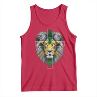Lion of Judah Cross Jamaica Flag Tank Top Christian Faith Jamaican Pride