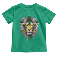 Lion of Judah Cross Jamaica Flag Toddler T Shirt Christian Faith Jamaican Pride