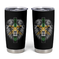Lion of Judah Cross Jamaica Flag Tumbler Cup Christian Faith Jamaican Pride