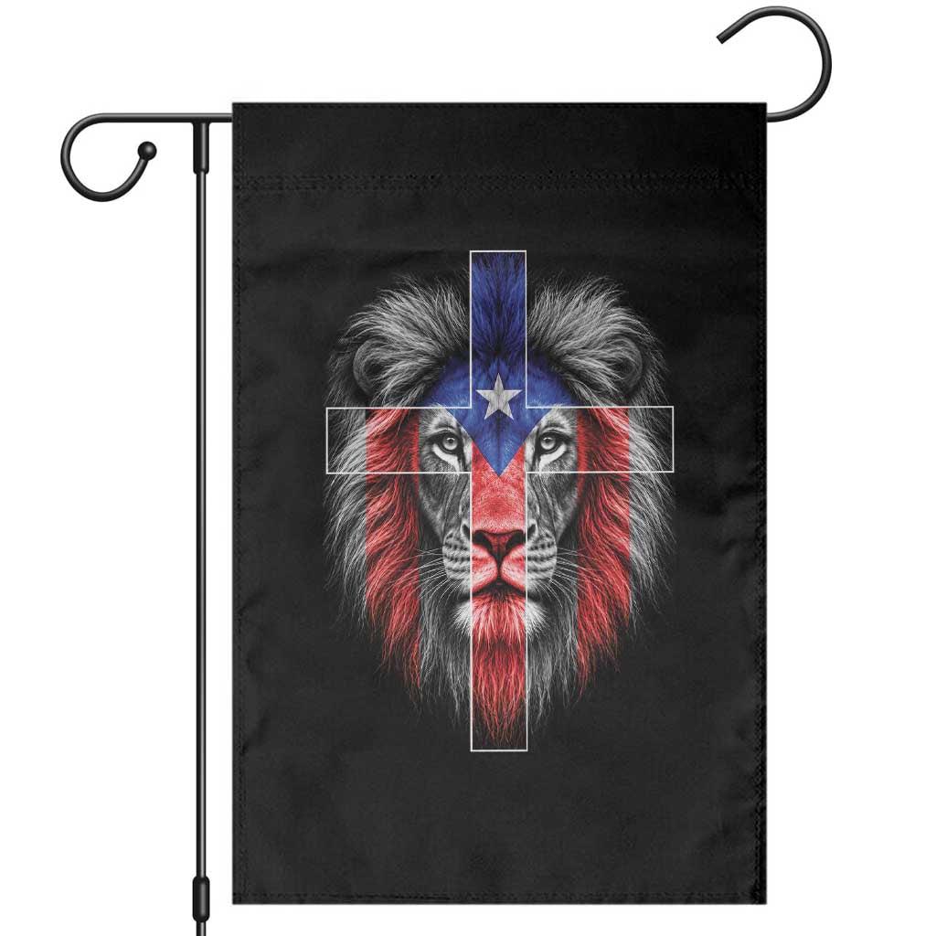 Lion of Judah Cross Puerto Rico Flag Garden Flag Christian Faith Puerto Rican Pride