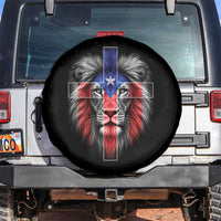 Lion of Judah Cross Puerto Rico Flag Spare Tire Cover Christian Faith Puerto Rican Pride