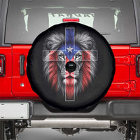 Lion of Judah Cross Puerto Rico Flag Spare Tire Cover Christian Faith Puerto Rican Pride