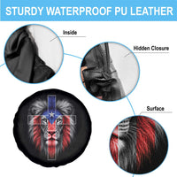 Lion of Judah Cross Puerto Rico Flag Spare Tire Cover Christian Faith Puerto Rican Pride