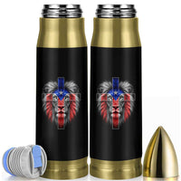 Lion of Judah Cross Puerto Rico Flag Bullet Tumbler Christian Faith Puerto Rican Pride