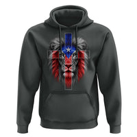 Lion of Judah Cross Puerto Rico Flag Hoodie Christian Faith Puerto Rican Pride