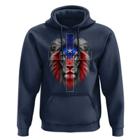Lion of Judah Cross Puerto Rico Flag Hoodie Christian Faith Puerto Rican Pride