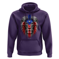 Lion of Judah Cross Puerto Rico Flag Hoodie Christian Faith Puerto Rican Pride