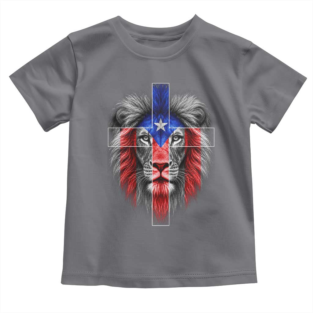 Lion of Judah Cross Puerto Rico Flag Toddler T Shirt Christian Faith Puerto Rican Pride