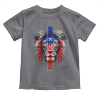 Lion of Judah Cross Puerto Rico Flag Toddler T Shirt Christian Faith Puerto Rican Pride
