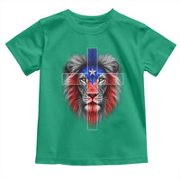 Lion of Judah Cross Puerto Rico Flag Toddler T Shirt Christian Faith Puerto Rican Pride