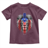 Lion of Judah Cross Puerto Rico Flag Toddler T Shirt Christian Faith Puerto Rican Pride