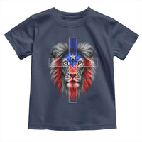 Lion of Judah Cross Puerto Rico Flag Toddler T Shirt Christian Faith Puerto Rican Pride