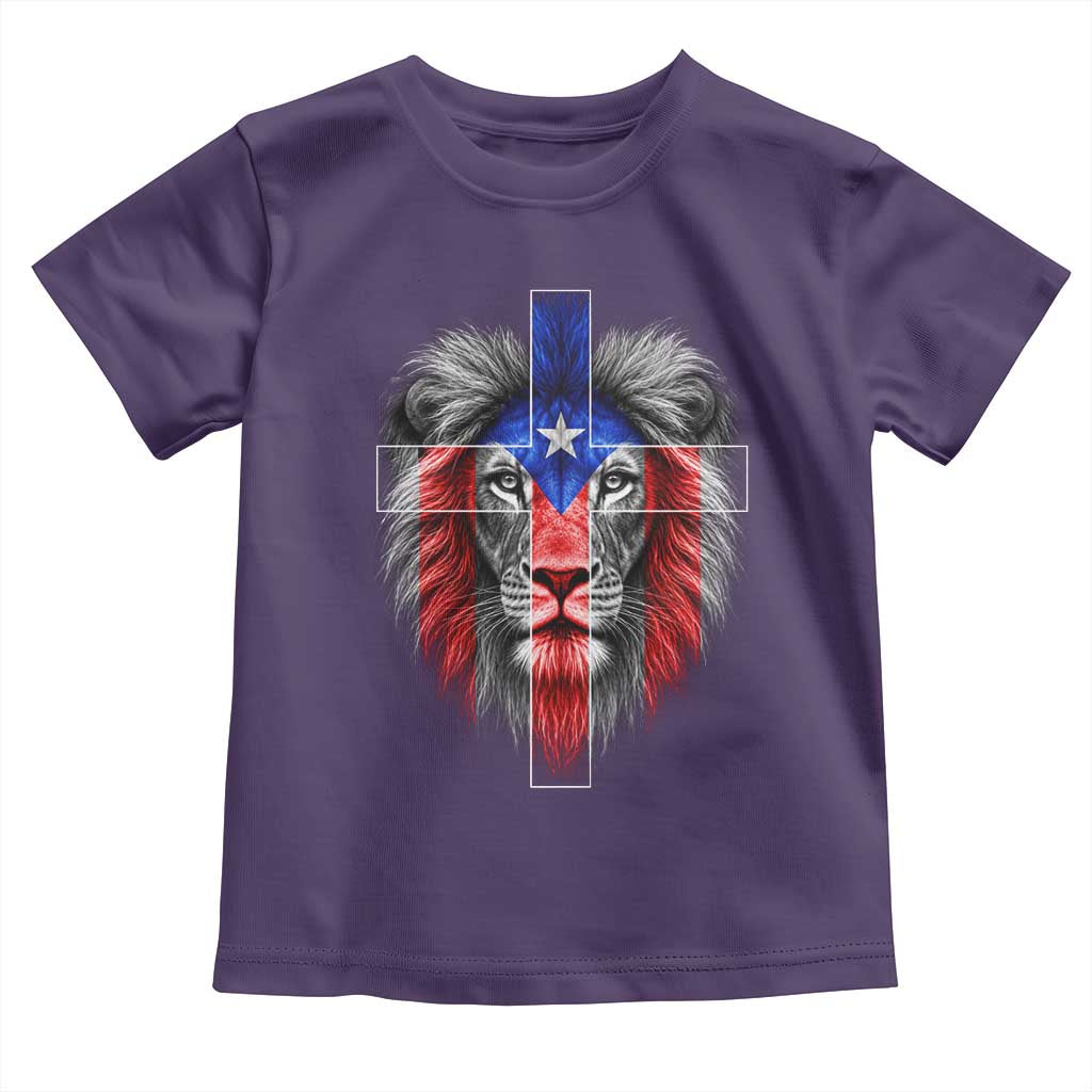Lion of Judah Cross Puerto Rico Flag Toddler T Shirt Christian Faith Puerto Rican Pride