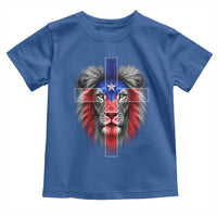 Lion of Judah Cross Puerto Rico Flag Toddler T Shirt Christian Faith Puerto Rican Pride