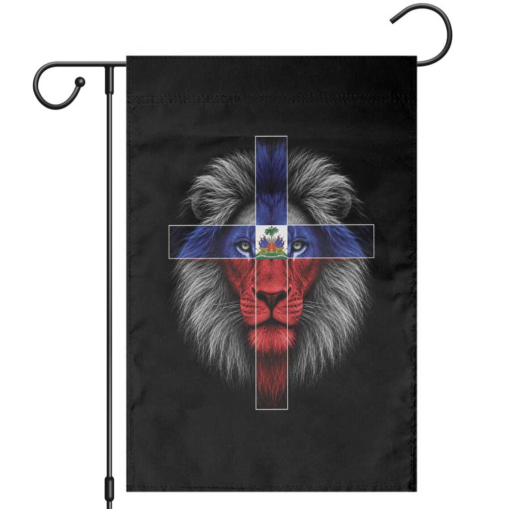 Lion of Judah Cross Haiti Flag Garden Flag Christian Faith Haitian Pride