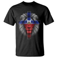 Lion of Judah Cross Haiti Flag T Shirt Christian Faith Haitian Pride
