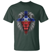 Lion of Judah Cross Haiti Flag T Shirt Christian Faith Haitian Pride
