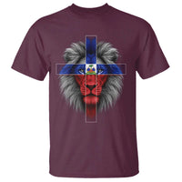 Lion of Judah Cross Haiti Flag T Shirt Christian Faith Haitian Pride