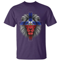 Lion of Judah Cross Haiti Flag T Shirt Christian Faith Haitian Pride