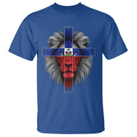 Lion of Judah Cross Haiti Flag T Shirt Christian Faith Haitian Pride