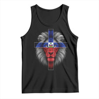 Lion of Judah Cross Haiti Flag Tank Top Christian Faith Haitian Pride