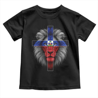 Lion of Judah Cross Haiti Flag Toddler T Shirt Christian Faith Haitian Pride