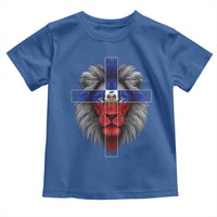 Lion of Judah Cross Haiti Flag Toddler T Shirt Christian Faith Haitian Pride