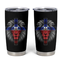 Lion of Judah Cross Haiti Flag Tumbler Cup Christian Faith Haitian Pride