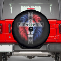 Lion of Judah Cross Dominican Republic Flag Spare Tire Cover Christian Faith Dominican Pride