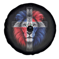 Lion of Judah Cross Dominican Republic Flag Spare Tire Cover Christian Faith Dominican Pride