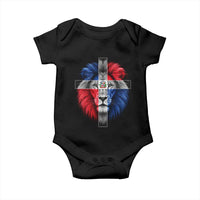Lion of Judah Cross Dominican Republic Flag Baby Onesie Christian Faith Dominican Pride
