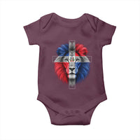 Lion of Judah Cross Dominican Republic Flag Baby Onesie Christian Faith Dominican Pride