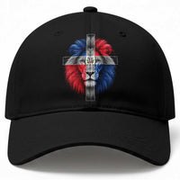 Lion of Judah Cross Dominican Republic Flag Baseball Cap Christian Faith Dominican Pride