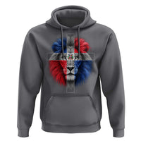 Lion of Judah Cross Dominican Republic Flag Hoodie Christian Faith Dominican Pride