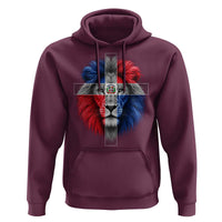 Lion of Judah Cross Dominican Republic Flag Hoodie Christian Faith Dominican Pride