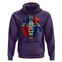 Lion of Judah Cross Dominican Republic Flag Hoodie Christian Faith Dominican Pride