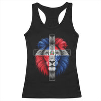 Lion of Judah Cross Dominican Republic Flag Racerback Tank Top Christian Faith Dominican Pride