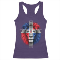 Lion of Judah Cross Dominican Republic Flag Racerback Tank Top Christian Faith Dominican Pride