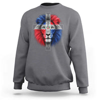 Lion of Judah Cross Dominican Republic Flag Sweatshirt Christian Faith Dominican Pride
