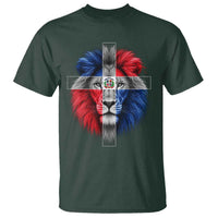 Lion of Judah Cross Dominican Republic Flag T Shirt Christian Faith Dominican Pride
