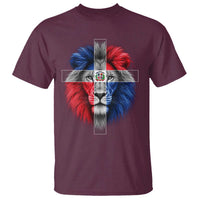 Lion of Judah Cross Dominican Republic Flag T Shirt Christian Faith Dominican Pride