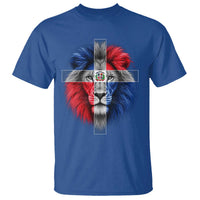 Lion of Judah Cross Dominican Republic Flag T Shirt Christian Faith Dominican Pride