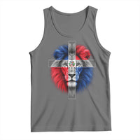 Lion of Judah Cross Dominican Republic Flag Tank Top Christian Faith Dominican Pride