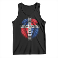Lion of Judah Cross Dominican Republic Flag Tank Top Christian Faith Dominican Pride