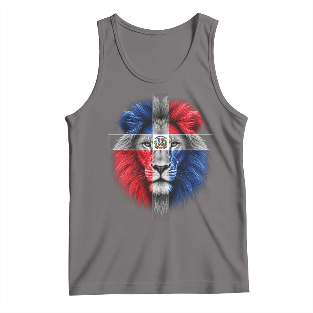 Lion of Judah Cross Dominican Republic Flag Tank Top Christian Faith Dominican Pride