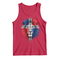 Lion of Judah Cross Dominican Republic Flag Tank Top Christian Faith Dominican Pride