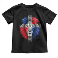 Lion of Judah Cross Dominican Republic Flag Toddler T Shirt Christian Faith Dominican Pride