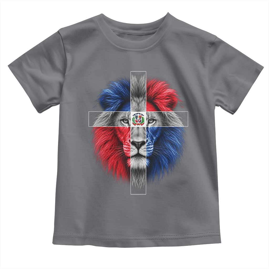 Lion of Judah Cross Dominican Republic Flag Toddler T Shirt Christian Faith Dominican Pride