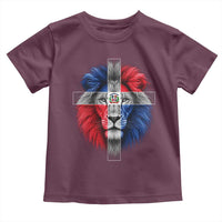 Lion of Judah Cross Dominican Republic Flag Toddler T Shirt Christian Faith Dominican Pride