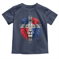Lion of Judah Cross Dominican Republic Flag Toddler T Shirt Christian Faith Dominican Pride